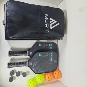 MURT 2 Pickleball Paddles Set T700 CARBON FIBER & 4 Pickleballs (2024 USADA) NEW - Picture 1 of 8