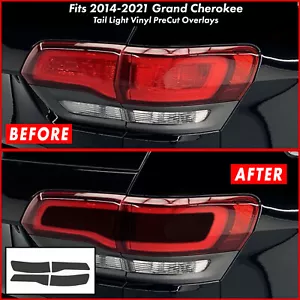 For Jeep Grand Cherokee 2014-2021 Tail Light Rear Smoke Tint Overlay Vinyl Dark - Foto 1 di 8