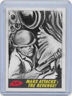 Topps Mars Attacks: The Revenge! 1/1 Sketch card by Neil Camera - Image 1 of 2