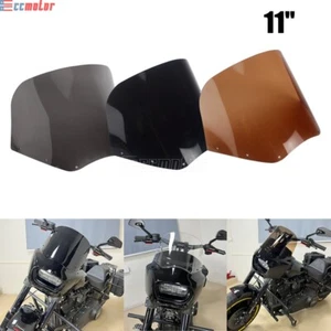 11'' Front Windshield For Harley Softail Low Rider S FXLRS Dyna FXDC FXDL FXDB - Picture 1 of 16