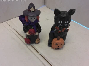 Vintage halloween figurines "witch and black cat" (1998) - Picture 1 of 6