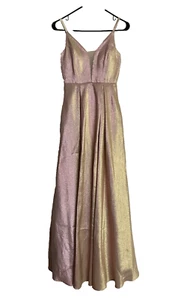 Windsor Rosegold Dress Size 1 Prom Formal Gown Fit & Flare Sleeveless Pockets - Picture 1 of 14