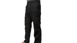 Cargo Jeans Fleece gefüttert Hose Taschen Arbeitskleidung Herrenbekleidung SCHWARZ - Bild 1 von 3