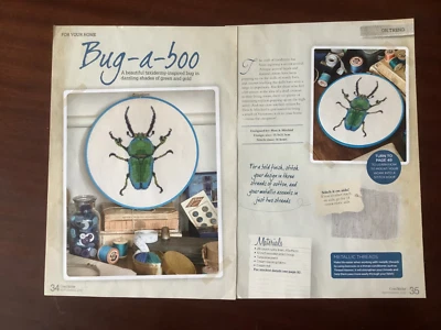 Beetle Bug Insect Cross Stitch Chart **from a magazine** - Image 1 of 4