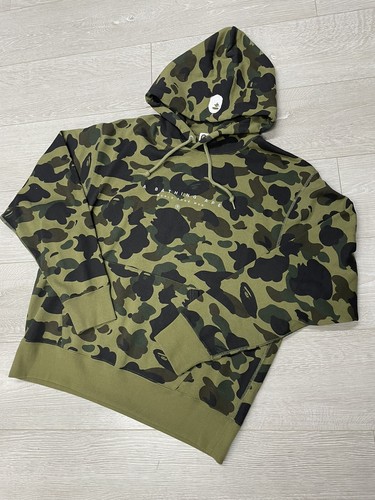 A BATHING APE (BAPE) BAPE 1a felpa con cappuccio mimetica relax taglia media M verde mondo di scimmie da bagno impazzito