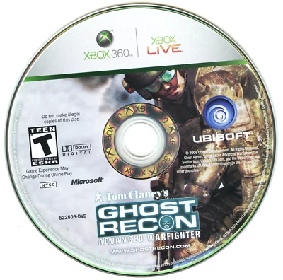 Tom Clancy's Ghost Recon: Advanced Warfighter Microsoft Xbox 360 Game Disc Only - Image 1 of 2