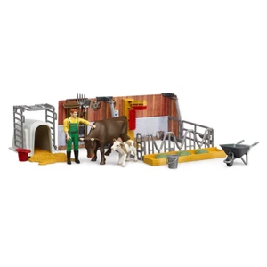 Bruder 62611 Bworld Cow and Calf w/ Farmer - Picture 1 of 1