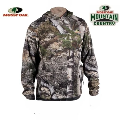 Men's Mossy Oak® Camo Bandit Tech Performance Hoodie Sweatshirt Mountain Country - Image 1 of 4
