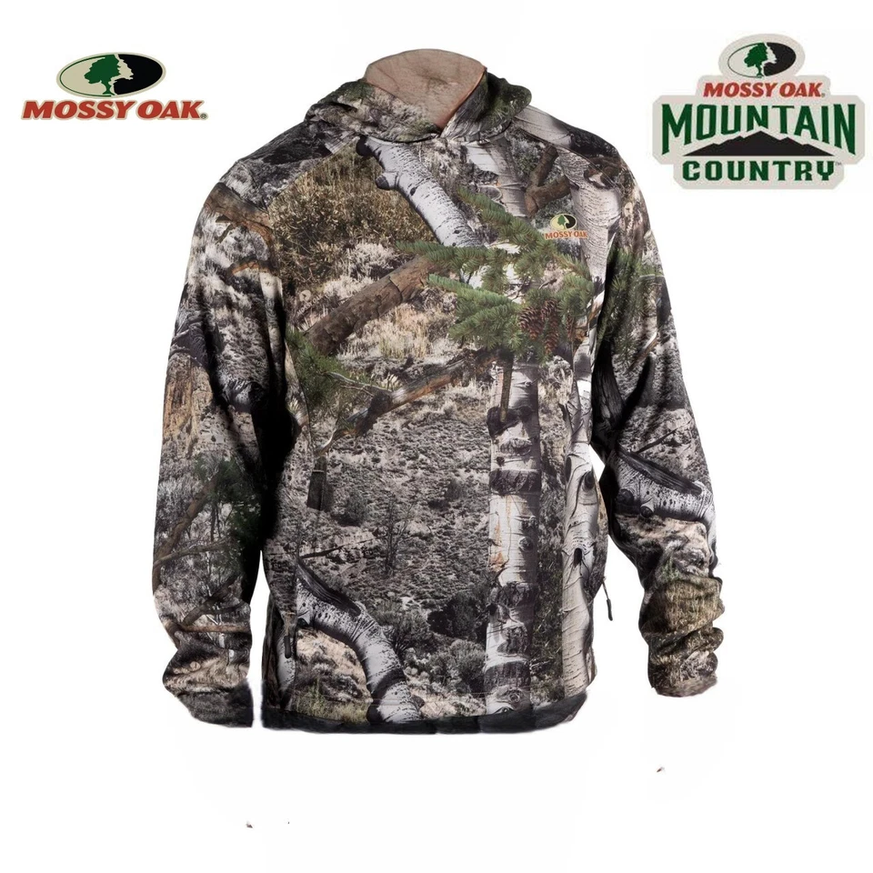 Men's Mossy Oak® Camo Bandit Tech Performance Hoodie Sweatshirt Mountain Country - Image 1 of 4