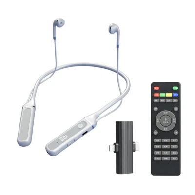 ONLY AT GJJL SOUND CARD Pro NO WIRES NECKBAND LIVESTREAM HEADPHONES Built in MIC - Image 1 of 4