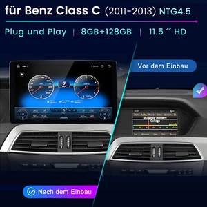 per Mercedes Benz Classe C W204 NTG 4.5 Android 13 Autoradio GPS CarPlay 8+128GB - Foto 1 di 11