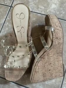 Jessica Simpson 11 Ultra High Studded Wedges Sandals - Picture 1 of 8