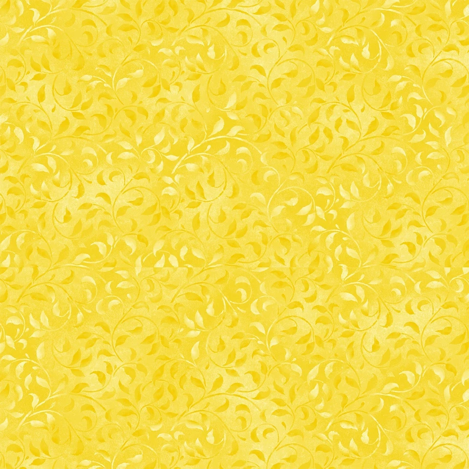 Wilmington Prints Golden Yellow Climbing Vine 45" Wide Quilting 100% Cotton BTY - Image 1 of 1