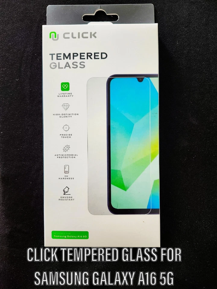 FOR SAMSUNG GALAXY A16 5G  CLICK 9-H HARDNESS TEMPERED GLASS FAST SHIPPING - Image 1 of 4