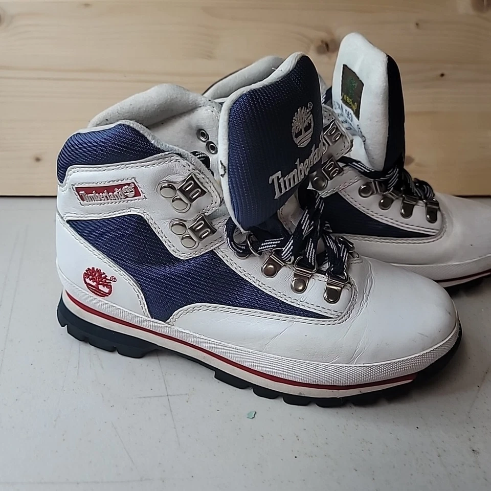 Men's Vintage 90's Y2K Timberland Euro Hiker Boots Size 6.5M Blue/White #56313 - Image 1 of 4