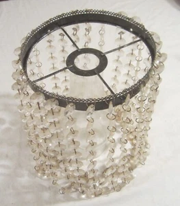 Cascade of Over 300 GLASS PRISM CRYSTALS on 7" Diameter Crown or Shade Ring - Picture 1 of 10