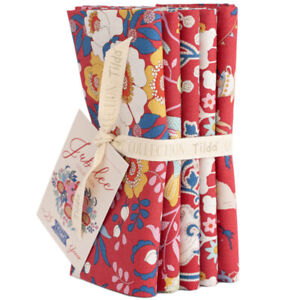 Tilda Fabrics Jubilee - 5 Fat Quarters Red  -  20" x 22" - 100% Cotton