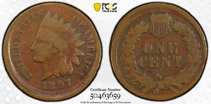 1897 P errore di conio largo testa di indiano centesimo PCGS G 06 - Foto 1 di 4