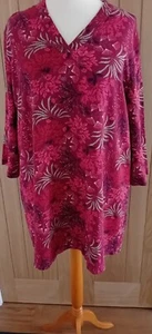 BNWT SEASALT SIZE 16 Pink Hayle Bar V-neck Linen Blend Tunic Sea Forest Dulse - Picture 1 of 10