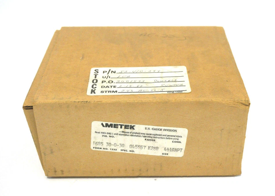 NEW AMETEK 1685 30-0-30 GAUGE 4 1/2 1/4 ANPT FORM 1233  168530030 - Image 1 of 3
