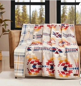 Pendleton Reversible Plush Throw 50 x 70 Savanna Stripe Polyester New FREE SHIP - Picture 1 of 4