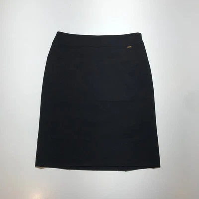Falda elástica Tahari ASL para mujer 2P negra lápiz doble ventilación carrera 21" largo Foto 1 de 4