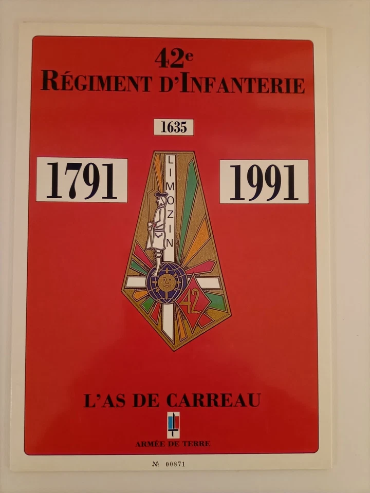 42° RI / 42° Régiment D'infanterie / Plaquette Bicentenaire Et Dissolution  - Photo 1/1
