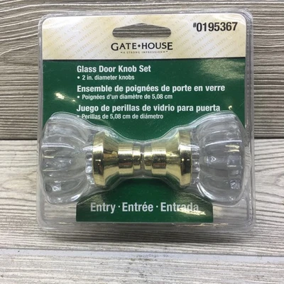 Maçaneta de porta com acabamento em latão de vidro nova entrada de casa portão #0195367 aparência antiga fechada - Imagem 1 de 2