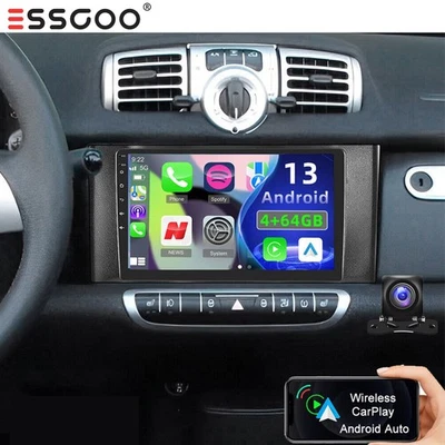 Für Smart Fortwo 451 2010-2015 64G Autoradio Android 13 GPS NAVI Carplay RDS CAM - Bild 1 von 4