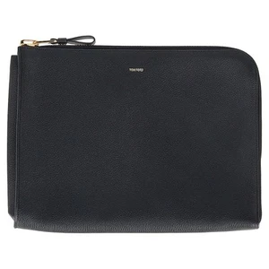 Tom Ford Buckley Reißverschluss Portfolio aus genarbtem Leder Herren schwarz Einheitsgröße - Bild 1 von 12