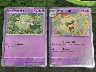 Cottonee Mep 018 And Whimsicott Mep 019 Phantasmal Flames Black Star Promo  - Image 1 of 2