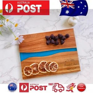 Personalized Charcuterie Board Engraved Wood Resin River Cheese Board Lover Gift - Bild 1 von 9