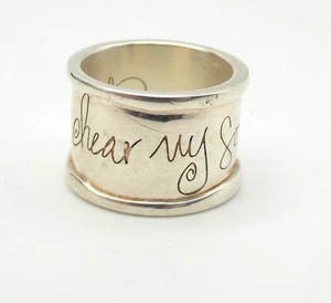 Shawn Killinger Sterling Silver Hear My Soul Speak Wide Band Ring Size 7.5 - Picture 1 of 6