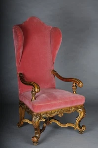 Stattlicher Thronsessel Barock, Großer Königlicher Sessel um 1870 - Bild 1 von 18