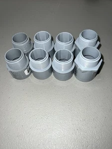 1 Zoll PVC Stecker Klemmenadapter - Menge 8 - nichtmetallische Rohrverschraubungen - Bild 1 von 3