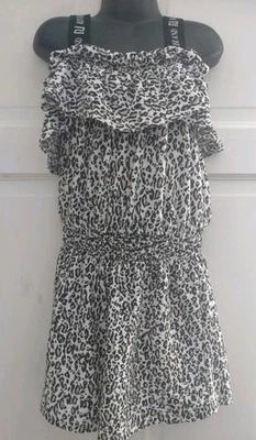 RIVER ISLAND GIRLS PLAYSUIT ROMPER AGE 9-10 LEOPARD PRINT ADORABLE VGC - Image 1 of 4