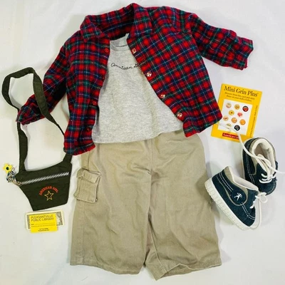 Muñeca American Girl Today 1999 AGOT de 18" con cordón Cargos y camisa a cuadros conjunto Foto 1 de 4
