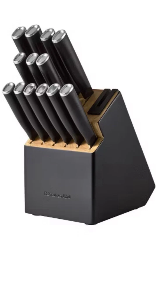 Juego de cuchillos de cocina KitchenAid 14 piezas juego de afilador incorporado con bloque y cuchillo nuevo en caja Foto 1 de 4