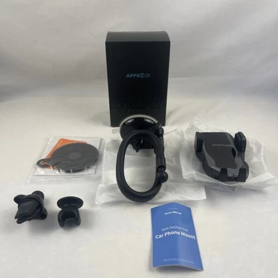 APPS2Car 13'' Gooseneck Car Phone Holder Heavy Duty Holder Mirror Black - Image 1 of 4