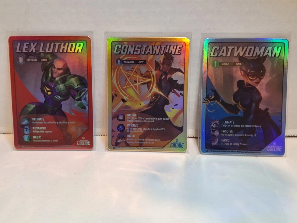 2025 SDCC DC WORLDS COLLIDE:TCG PROMO 3 CARD LOT LEX LUTHOR/CATWOMAN/CONSTANTINE - Image 1 of 4
