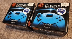 Two 2x Official Sega Dreamcast Blue Controller Brand New - 100% Rating