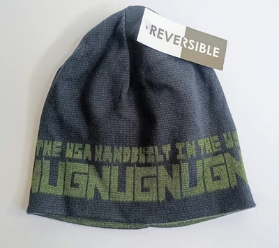 GNU Vintage Años 90 Y2K Gorro Verde y Negro Logo Snowboard Reversible EE. UU. Nuevo  Foto 1 de 4