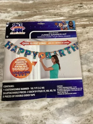 Space Jam Jumbo Banner Happy Birthday A New Legacy Customizable - Image 1 of 4