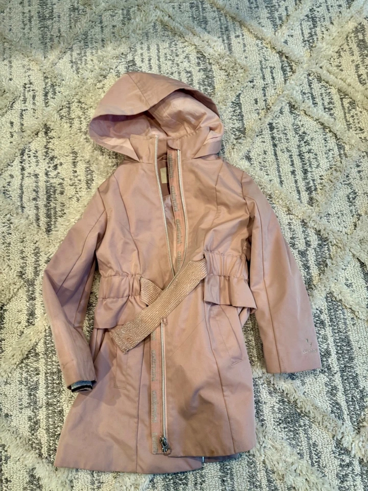 Catimini Niñas Rosa Cremallera Impermeable con Cinturón de Pajarita - Talla 4 Foto 1 de 1