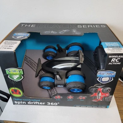 NEW Sharper Image R/C Remote Control Spin Drifter Blue Car 360 - Black Series - Image 1 of 4
