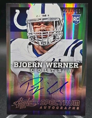 2013 BJOERN WERNER PANINI ABSOLUTE AUTOGRAPHED AUTO ROOKIE CARD RC /499 COLTS - Image 1 of 4