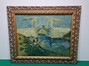 Framed Langlois Bridge Impressionist Print by the Artist Vincent Van Gogh - Picture 1 of 4