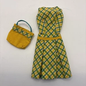 Vintage Barbie 1966 Color Magic Dress #4040 Plaid Yellow Fashion Designer w/bag - Picture 1 of 5