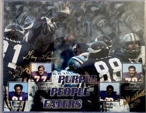Minnesota Vikings Purple People Eaters Larsen, Eller, Marshall 11x14 Rare - Bild 1 von 5
