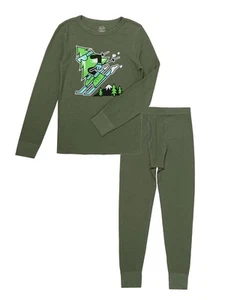 Boys' Mini Waffle Thermal Underwear Set, Green, 18 - Picture 1 of 7